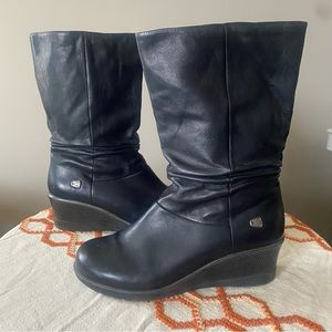 Keen ‘Akita’ Black Leather Wedge Boot Sz 8.5
